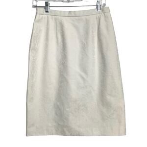Talbots White Brocade Skirt Size 10